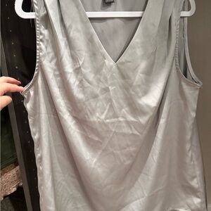 SHEIN Silver V-Neck Top